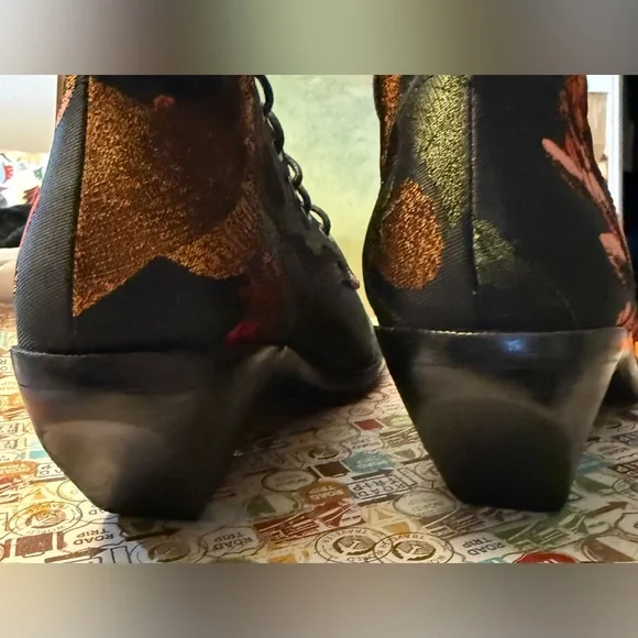 Free People, Brocade Floral Lace-Up Ankle Boots - Picture 7 of 12